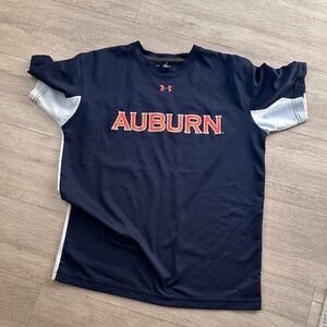 Under Armour Navy and White Auburn Tee